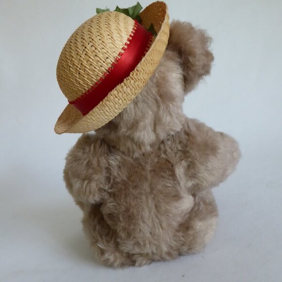 VINTAGE ECHOES OF THE PAST MOHAIR JOINTED TEDDY BEAR WICKER CHAIR - Picture 5 of 16